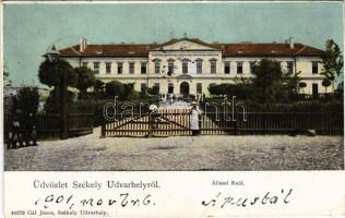 1901 Székelyudvarhely, Odorheiu Secuiesc; Állami reáliskola. Gál János kiadása / school (vágott / cut)