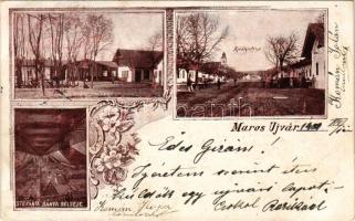 1900 Marosújvár, Uioara, Ocna Mures; fürdő, Király utca, Stefánia bánya belseje / spa, street, mine interior. Art Nouveau, floral (EK)