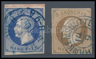 Német államok - Hannover 1859 Mi 15-16 szép darabok (Mi EUR 135.-)