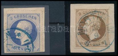 Német államok - Hannover 1864 Mi 24-25 y szép darabok (Mi EUR 180.-)