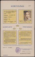 1944 A budapesti Svéd Kir. Követség védőútlevele (SchutzPass) 1944. augusztus 19., rajta Carl Ivan D...