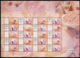 2006 Szerelem bélyegem promóciós teljes ív (11.500)