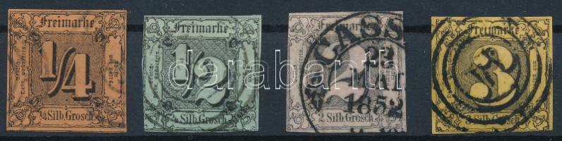 Német államok Thurn und Taxis 1852 Mi 1, 3, 5, 6 szép darabok