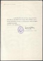 1946? A budapesti Svéd Kir. Követség igazolása magyar zsidó házaspár részére svédországi beutazáshoz Sigvard Nyström követségi titkár aláírásával       1946? Certificate from the Royal Swedish Embassy in Budapest for a Hungarian Jewish couple to enter Sweden with signature of Sigvard Nyström