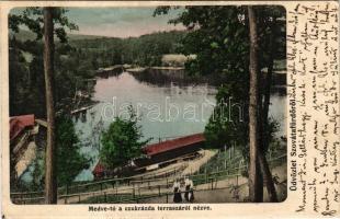 1906 Szováta, Sovata; Medve-tó a cukrászda teraszáról nézve. Hönig Bernát kiadása / lake viewed from the confectionery's terrace (fa)