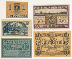 Német Birodalom / Weimari Köztársaság 1920-1921. 1pf-50pf (5xklf) T:AU German Empire / Weimar Republic 1920-1921. 1 Pfennig - 50 Pfennig (5xdiff) C:AU