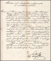 1865 Heves és Külső-Szolnok vármegye alispánjának körlevele ,,Minden t. fő- alszolgabiró, polgármest...