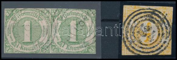 Német államok - Thurn und Taxis 1859/1861 Mi 20 pár, 23 (Mi EUR min. 100.-)