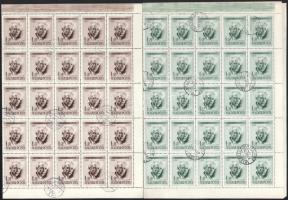 1955 Bartók Béla I. 1Ft zöld és barna hajtott ív az ismert lemezhibával (17.500)