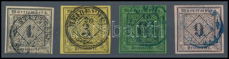 Német államok - Württemberg Mi 1, 2, 3, 4 (Mi EUR min. 230.-)