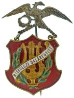 DN (~1900) "Miskolczi Daláregylet" zománcozott bronz dalos jelvény (50x37mm) egyik karika cserélve T:AU