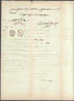 1871 Eger, tárgyalási jegyzőkönyv Polonkay Endre felperes és Ösztreicher Gábor alperes közötti ügybe...