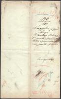 1871 Eger, tárgyalási jegyzőkönyv Polonkay Endre felperes és Ösztreicher Gábor alperes közötti ügybe...