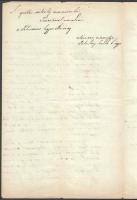 1871 Eger, tárgyalási jegyzőkönyv Polonkay Endre felperes és Ösztreicher Gábor alperes közötti ügybe...