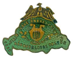 1923. "Rákospalotai Dalkör - Fiaim, csak énekeljetek!" zománcozott bronz dalos gomblyukjelvény (28x22mm) T:AU