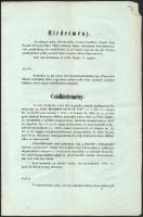 1865 Buda, a M. Kir. Helytartótanács hirdetményei (csődhirdetmény, körözés, stb.) 7 oldalon + az utolsó oldalon Eger közigazgatási tanácsának feljegyzése