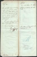 1865 Buda, a M. Kir. Helytartótanács hirdetményei (csődhirdetmény, körözés, stb.) 7 oldalon + az uto...