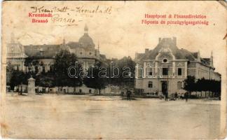 1910 Brassó, Kronstadt, Brasov; Hauptpost &amp; Finanzdirektion / Főposta és pénzügyigazgatóság / post office and financial directorate (b)