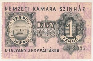 1937. Budapest "Nemzeti Kamara Színház" utalvány 1P T:AU Hungary / Budapest 1937. 1 Pengő "National Studio Theatre" bond C:AU