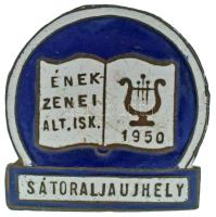 DN (1960 k.) "Ének-Zenei Általános Iskola 1950 - Sátoraljaújhely" zománcozott dalos iskolai jelvény (31x31mm) T:XF kis ph.