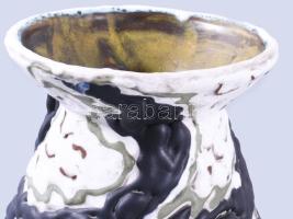 Király Károly hólyagos váza. Jelzett, mázrepedéssel, m: 19,5 cm