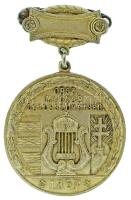 1933. "Országos Magyar Dalosszövetség - 1867" egyoldalas fém jelvény, hátlapon "Pásztor Imre 1933." gravírozással (46x31mm) T:AU