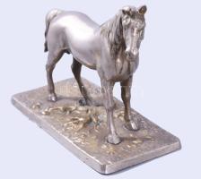Krómozott fém ló szobor. 18x16 cm