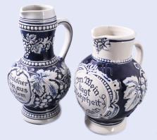 2 db Német kerámia boros korsó jelzettek 24x21 cm
