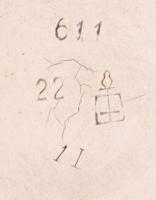 Német fajansz boros korsó jelzett, kis lepattanással 20 cm