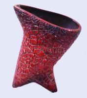 Zsolnay repesztett vörös eozin "ökörvér" mázas rókafej asztali dísz. Jelzett, kis sérüléssel, m: 13 cm