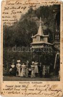 1907 Tusnádfürdő, Baile Tusnad; Rezső forrás. Adler Alfréd fényképész / Rudolfsquelle / spring source (EM)
