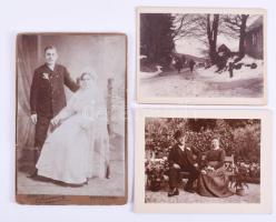 ca 1880-1940 15 db kabinetfotó és papírkép klf portrékkal