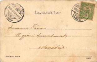 1905 Balassagyarmat, Fő utca, gyógyszertár, üzletek. Darvai Ármin kiadása (kopott sarkak / worn corn...