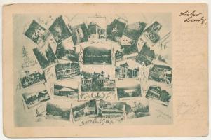 1900 Tusnád-fürdő, Baile Tusnad; Souvenir, mozaiklap / multi-view postcard (kis szakadás / small tear)