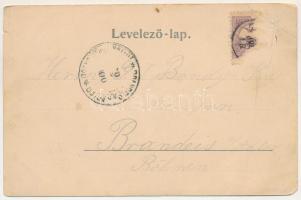 1900 Tusnád-fürdő, Baile Tusnad; Souvenir, mozaiklap / multi-view postcard (kis szakadás / small tea...