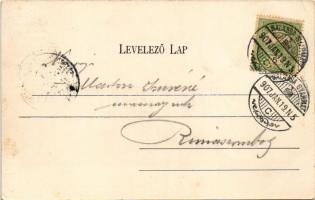 1905 Balassagyarmat, Kossuth utca, Evangélikus templom, gyógyszertár, piac. Halyák István kiadása (r...