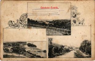 Érd, részletek. Art Nouevau, floral (fl)