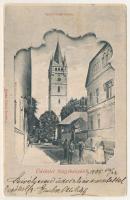 1905 Nagybánya, Baia Mare; Szent István torony. Kovács Gyula kiadása / tower (fl)