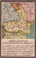 Romania map Pesti hírlap advertisement litho