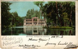 1899 Kolozsvár, Cluj; Sétatéri korcsolya csarnok. Kiadja Kovats P. Fiai No. 3151. / ice skating hall, rink (kopott sarkak / worn corners)