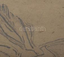 Mednyánszky jelzéssel: Alak. Ceruza, papír. Üvegezett fakeretben, 15x20 cm