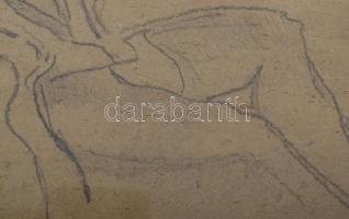 Mednyánszky jelzéssel: Alak. Ceruza, papír. Üvegezett fakeretben, 15x20 cm