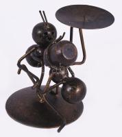 Hinz &amp; Kunst stílusú retró fém gyertyatartó, 10 cm