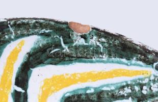 Majoros Hedvig (1930-): Kakasmintás kínáló. Jelzett, sérüléssel, 22x19,5 cm