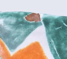 Majoros Hedvig (1930-): Kakasmintás kínáló. Jelzett, sérüléssel, 22x19,5 cm