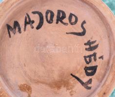 Majoros Hedvig (1930-): Kakasmintás kínáló. Jelzett, sérüléssel, 22x19,5 cm