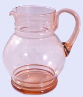 Vizes kancsó, rózsaszín, formába fújt, anyagában színezett 20 cm