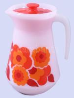 Retro teás kancsó, műanyag fedéllel 19 cm