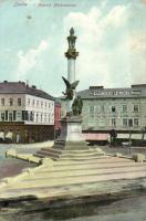 Lviv Mickiewicz monument and the porcelaine warehouse of Kazimierz Lewicki