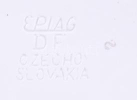 Epiag koma bögre. Kézzel festett, jelzett, kopással d: 11 cm, m: 9 cm